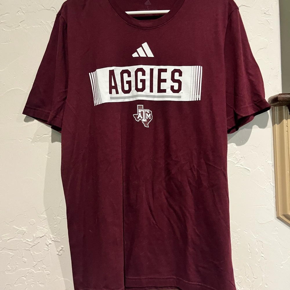 Adidas Burgundy Crew Neck Tee